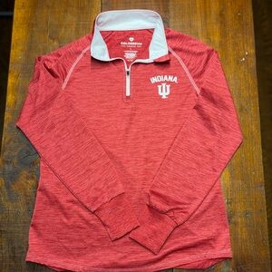 Colosseum Women's Red and White IU Quarter-Zip Pullover